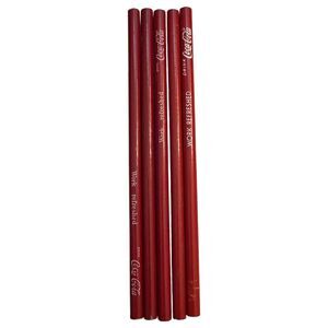 Vintage Coca Cola Work Refreshed Red Pencils Lot of 5 unused